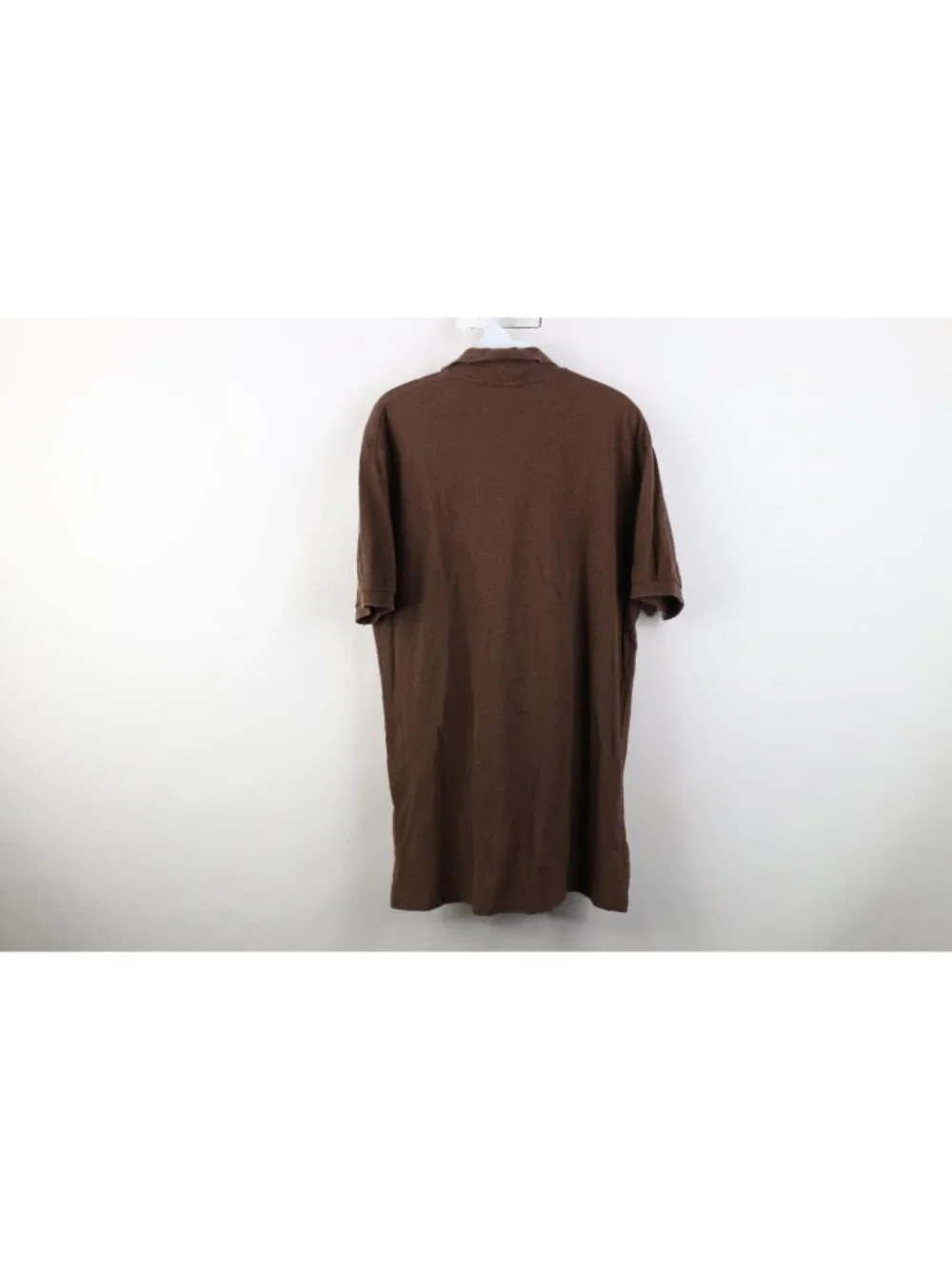 Vintage 90s Ralph Lauren Mens Medium Faded Cotton Knit Golf Polo Shirt Brown